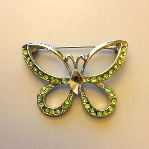 Green Butterfly Brooch Pin